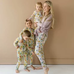 Fall Leaves (Dusty Mauve) Women's Bamboo Viscose Pajama Top -Umweltfreundlicher Windel Geschäft 10846