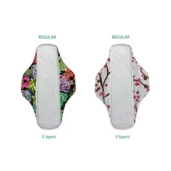 Set 2-piezas - Organic Cotton Menstrual Pad - Floral -Umweltfreundlicher Windel Geschäft 11000