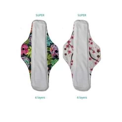 Set 2-piezas - Organic Cotton Menstrual Pad - Floral -Umweltfreundlicher Windel Geschäft 11001