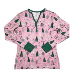 Pink Twinkling Trees - Women's Bamboo Viscose Pajama Set -Umweltfreundlicher Windel Geschäft 11043