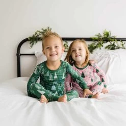 Green Twinkling Trees Two-Piece Bamboo Viscose Pajama Set -Umweltfreundlicher Windel Geschäft 11073