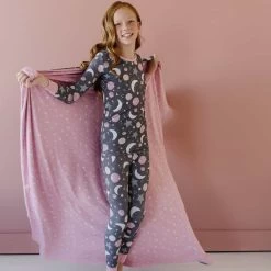 Pink To The Moon & Back Two-Piece Bamboo Viscose Pajama Set -Umweltfreundlicher Windel Geschäft 11655