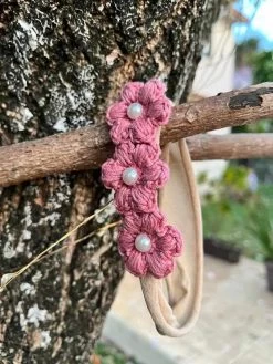 Banda De 3 Flores Tejida - Crafty Island -Umweltfreundlicher Windel Geschäft 13746