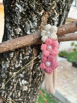 Banda De 3 Flores Tejida - Crafty Island -Umweltfreundlicher Windel Geschäft 13747