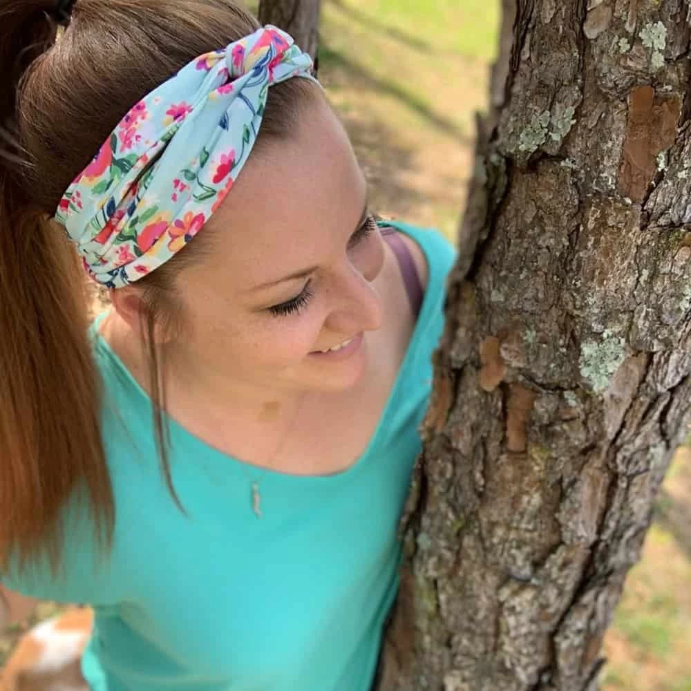 Adult Headband - Aqua Floral 3 Adult Headband - Aqua Floral