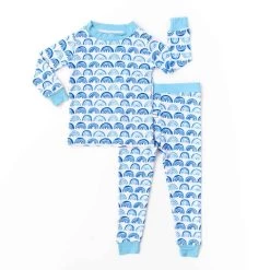 Blue Rainbow Two-Piece Bamboo Viscose Pajama Set