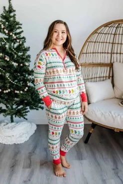 Fair Isle - Women's Bamboo Viscose Pajama Set -Umweltfreundlicher Windel Geschäft 6386