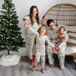 Fair Isle Two-Piece Bamboo Viscose Pajama Set -Umweltfreundlicher Windel Geschäft 6398
