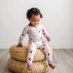 Luna Mauve Two-Piece Bamboo Viscose Pajama Set -Umweltfreundlicher Windel Geschäft 7522