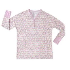 Pastel Rainbows Women's Bamboo Viscose Pajama Top -Umweltfreundlicher Windel Geschäft 8097