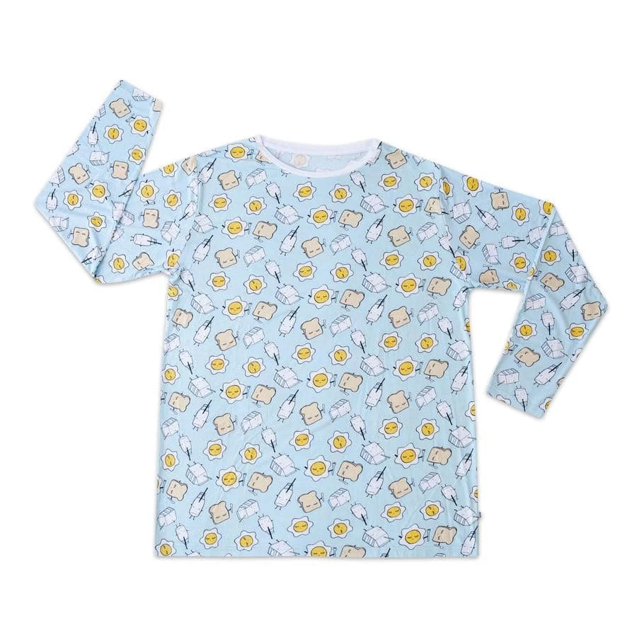 Blue Breakfast Buddies -Men's Bamboo Viscose Pajama Top 6 Blue Breakfast Buddies -Men's Bamboo Viscose Pajama Top – Bild 4