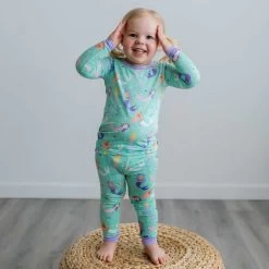 Mermaid Magic Two-Piece Toddler/Kids Bamboo Viscose Pajama Set -Umweltfreundlicher Windel Geschäft 9527